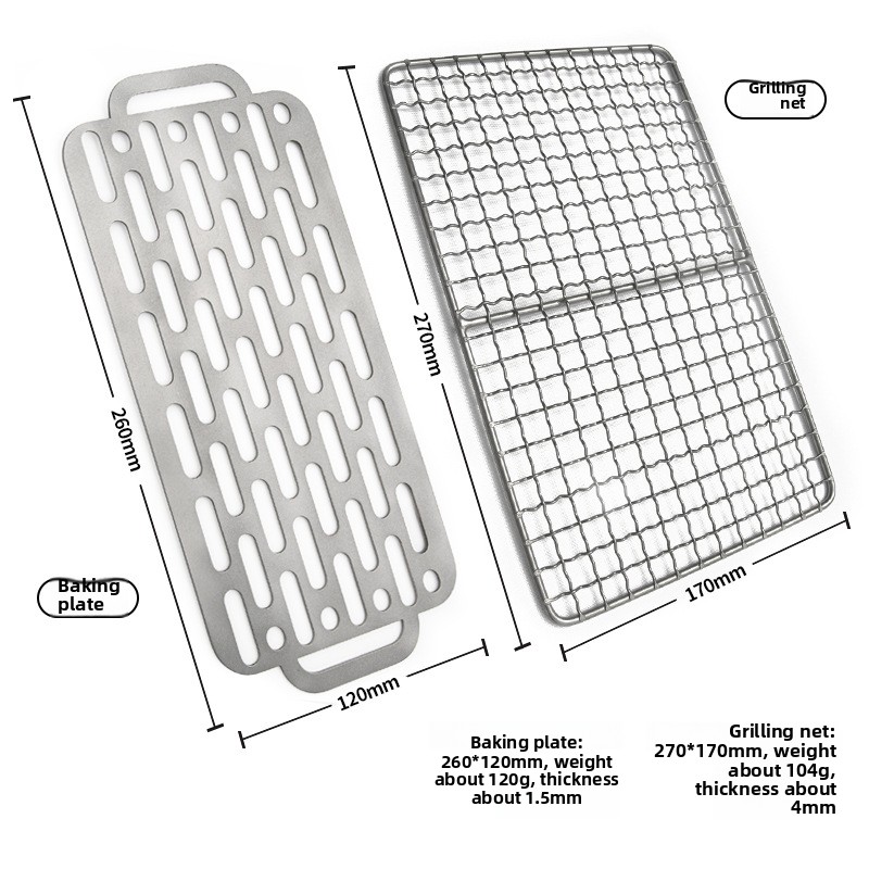 Camping Cooking Lightweight - Malha de titânio puro para churrasco