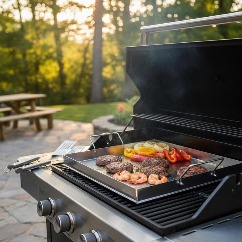 Camping Cooking With Gas - Chapa de Grelhar Universal Retangular 18x16