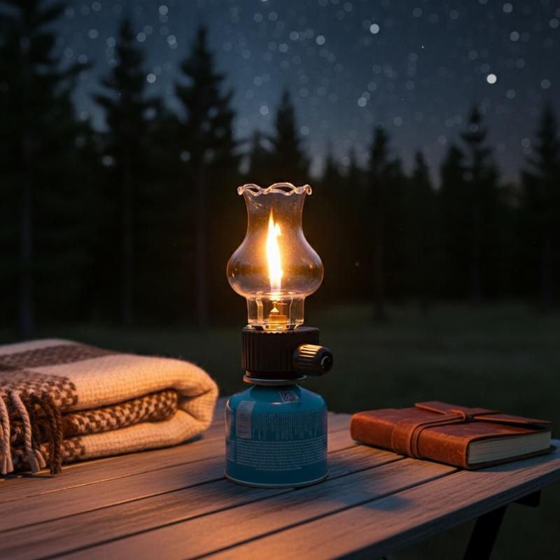 Camping Cooking Gas Stove - Lanterna Compacta Portátil a Gás Butano