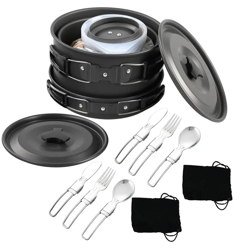 Nesting Camping Cooking Set - Conjunto de utensílios de cozinha portátil