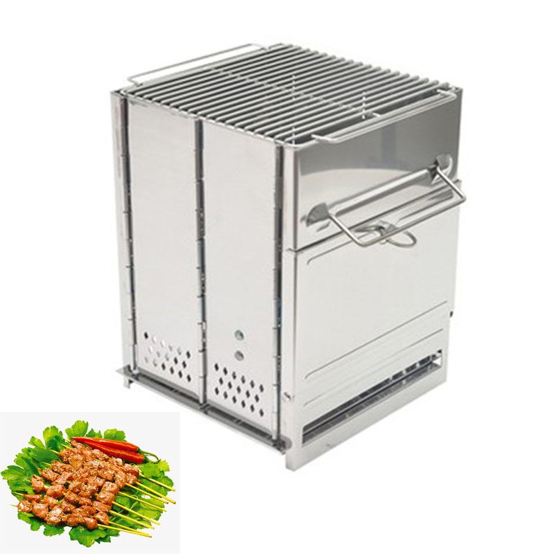 Camping Outdoor Cooking Equipment - Fogão a Lenha Portátil Desmontável para
