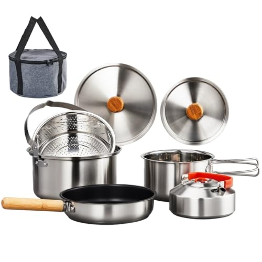 Conjunto de Utensílios de Cozi - Nesting Camping Cooking Set avaliação e preço
