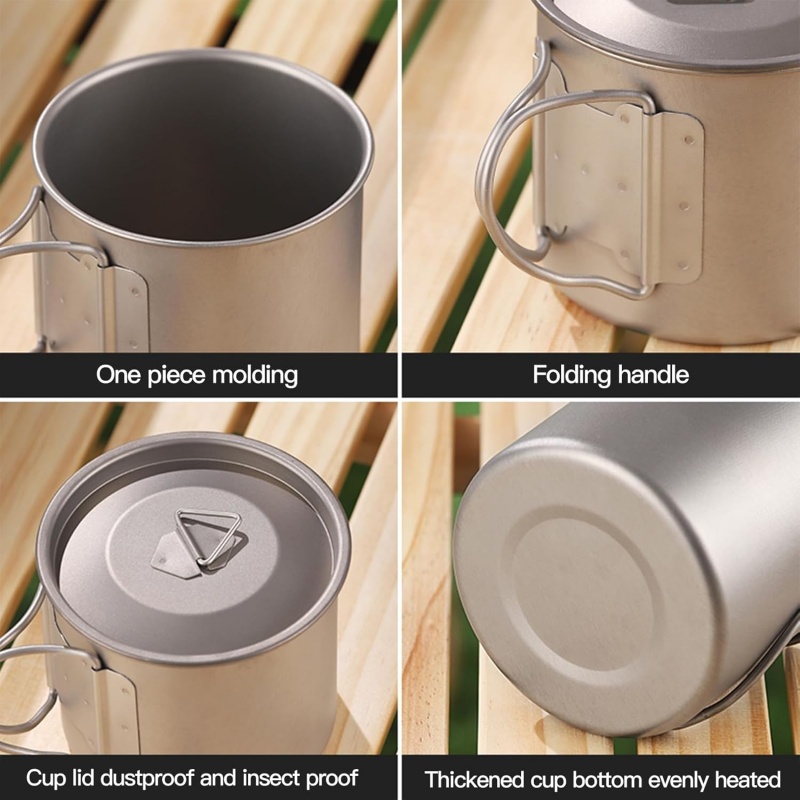 Caneca de Camping em Titânio c - Camping Cooking Lightweight avaliação e preço