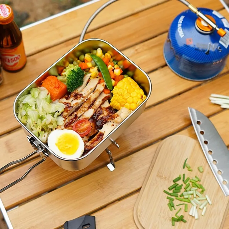 304 lancheira de aço inoxidáve - Camping Cooking Container avaliação e preço