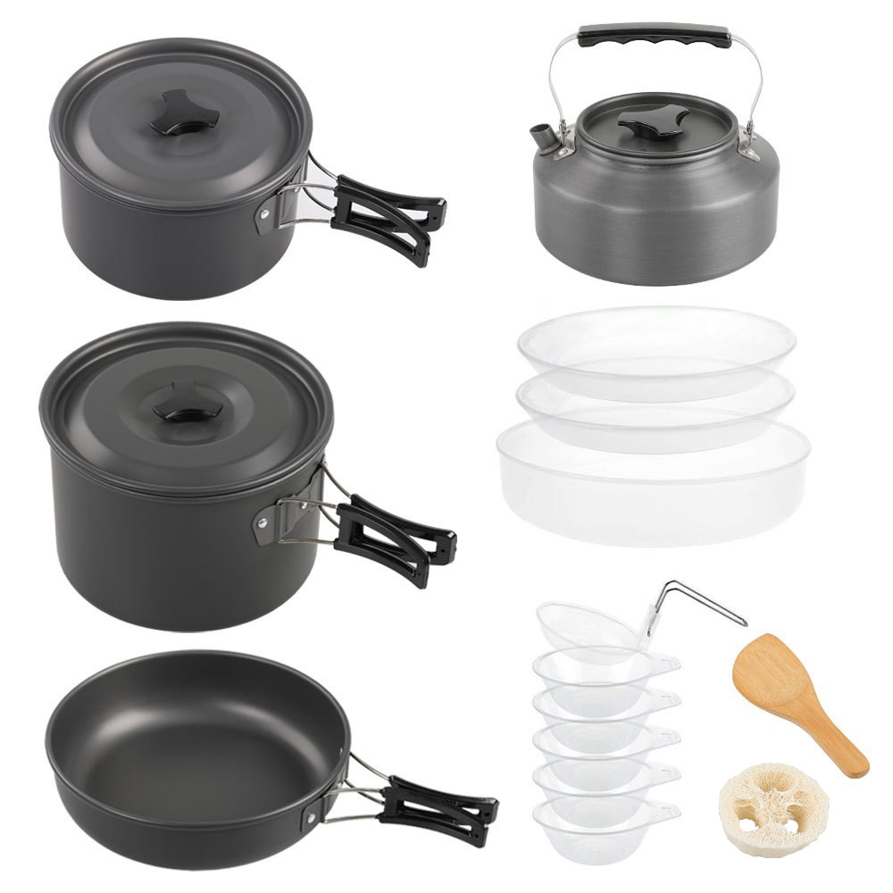 Conjunto de cozinha grande par - Nesting Camping Cooking Set avaliação e preço