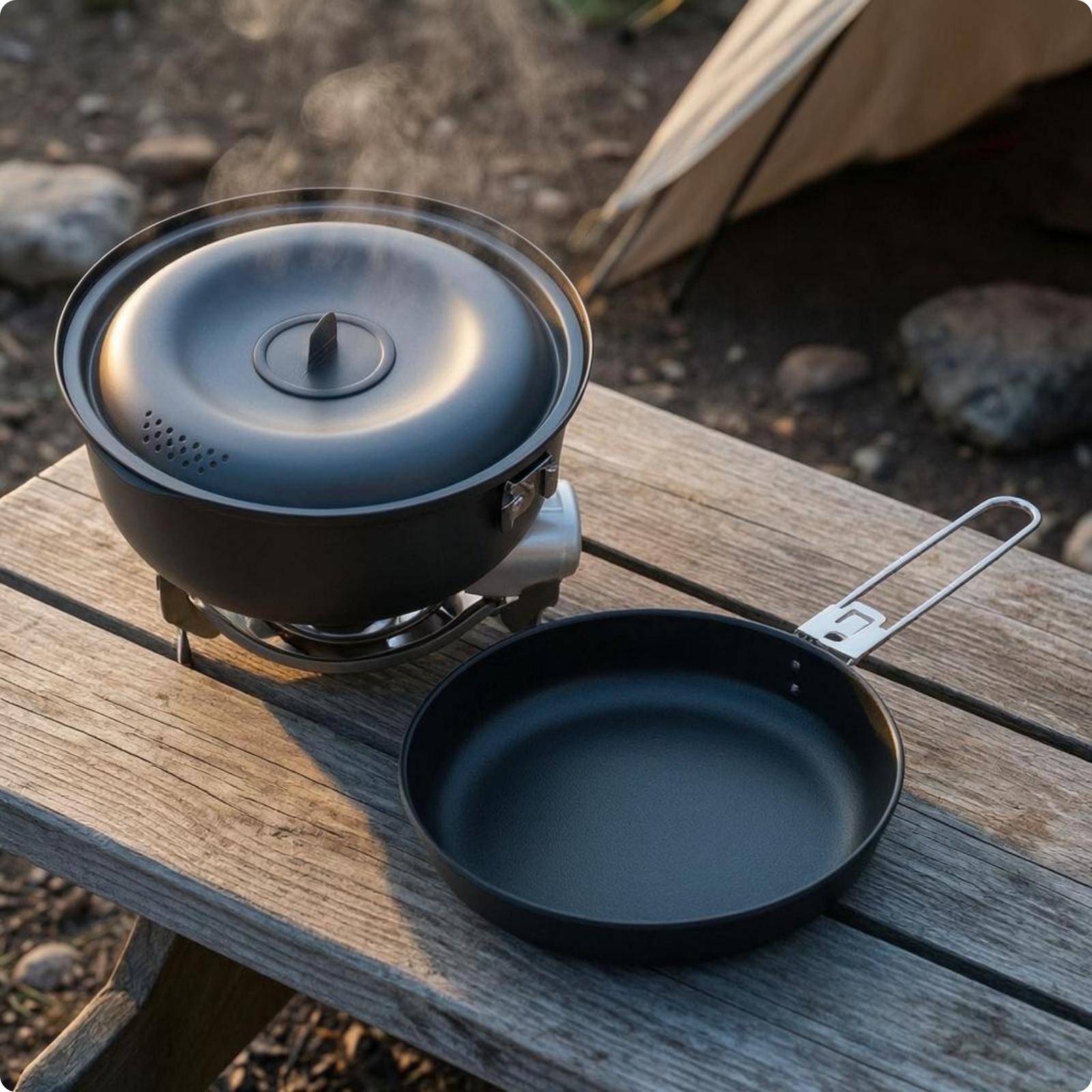 Conjunto de Utensílios de Cozi - Nesting Camping Cooking Set avaliação e preço